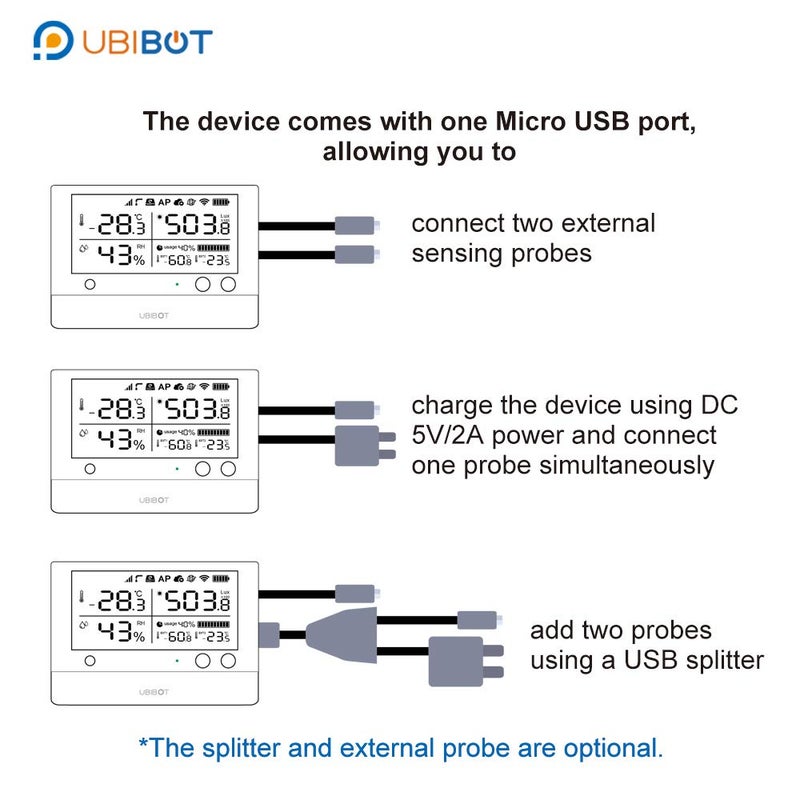 UbiBot DS18B20 Temperature Probe, Waterproof External Probe for Refrigerator,Remote Temperature Monitor for Hot Tub,Swimming Pool,-55 to 125 C,USB Connector (Matches with Ubibot WS1,WS1 Pro only)(5m) - Image 3